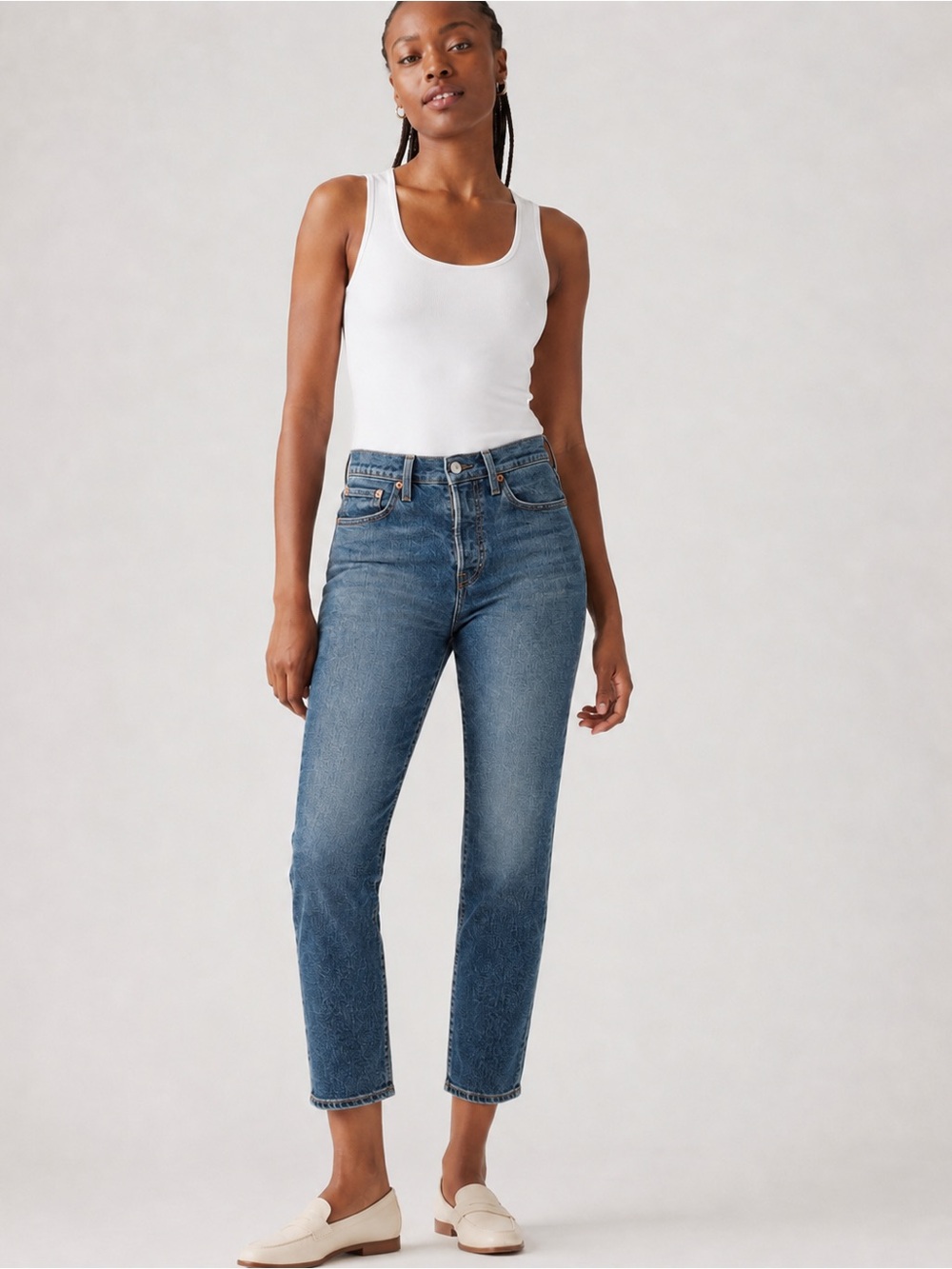 Levi’s Wedgie Straight Jeans 27 High Rise Indigo Blue Cropped Straight Leg